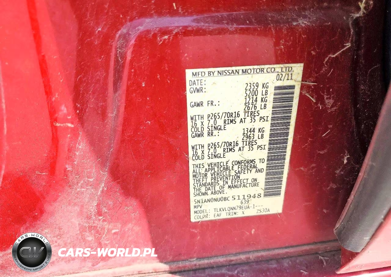 2011 Nissan Xterra X VIN:5N1AN0NU0BC511948 - 13