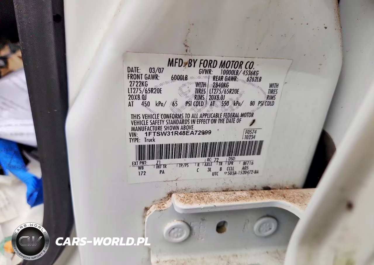 2008 Ford F350 Srw Super Duty VIN:1FTSW31R48EA72999 - 12