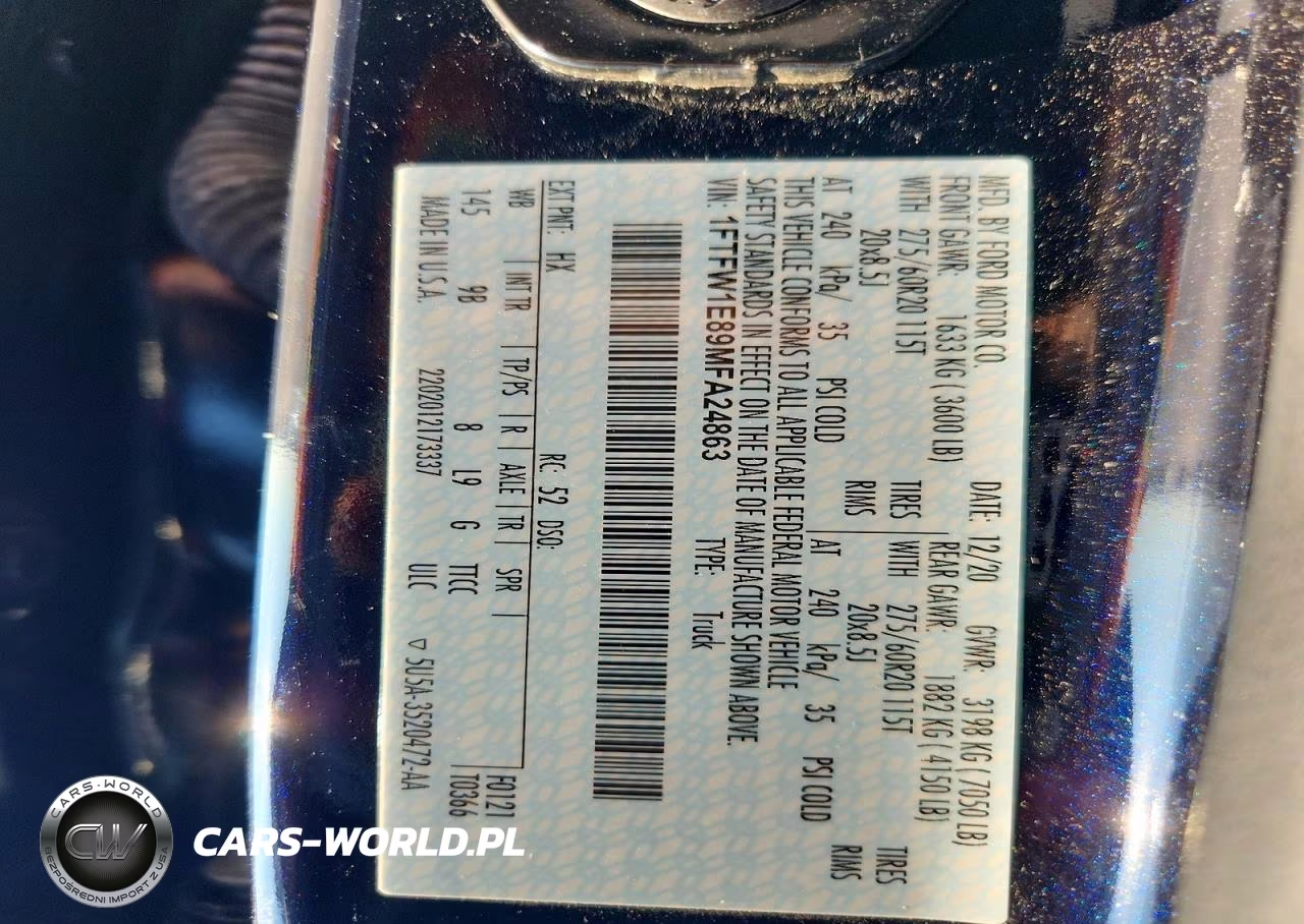 2021 Ford F150 Supercrew VIN:1FTFW1E89MFA24863 - 13