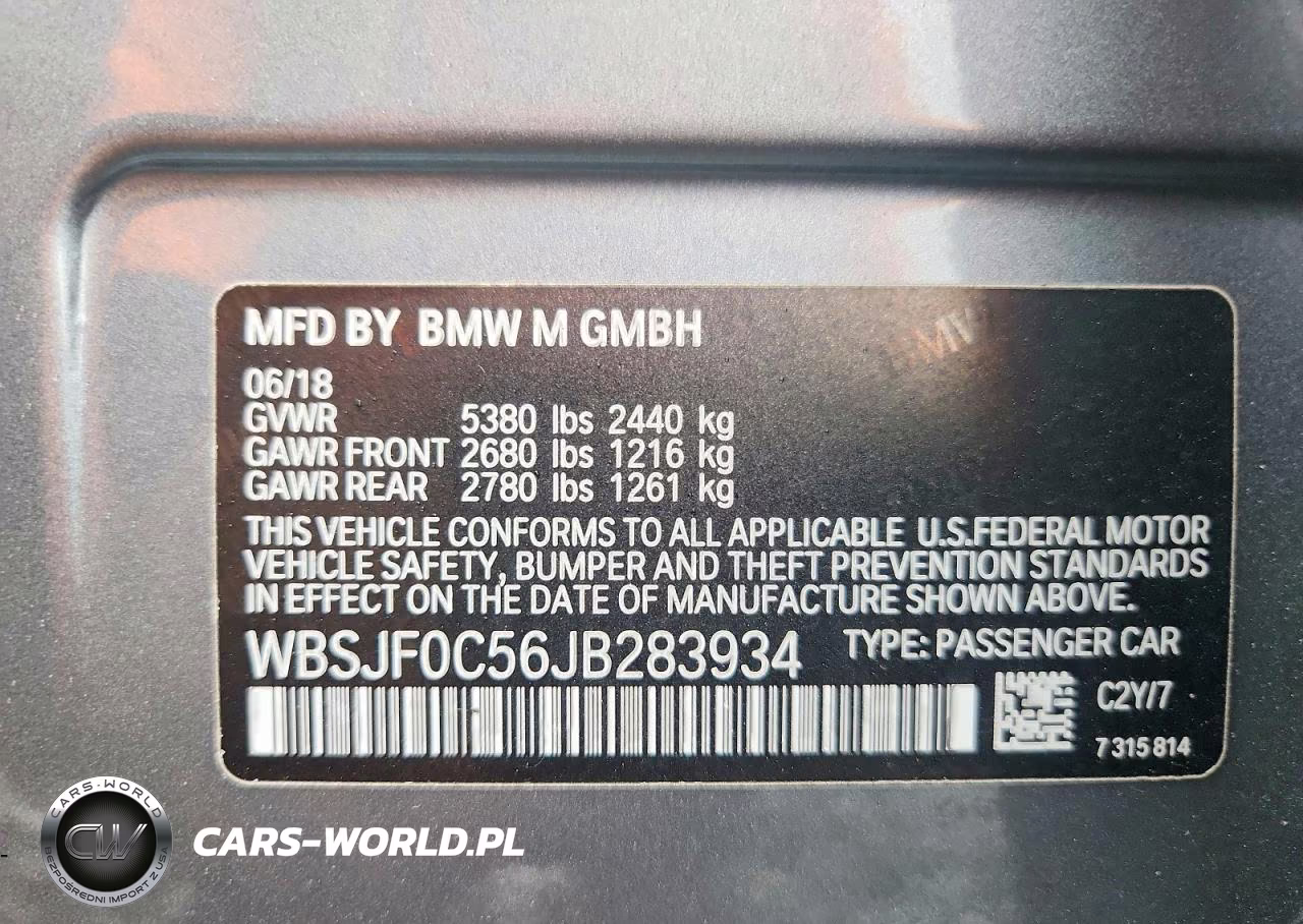 2018 BMW M5 VIN:WBSJF0C56JB283934 - 12