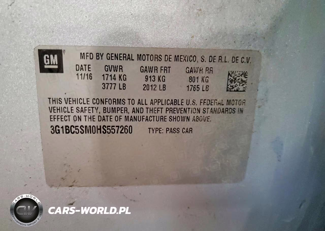 2017 Chevrolet Cruze Ls VIN:3G1BC5SM0HS557260 - 12