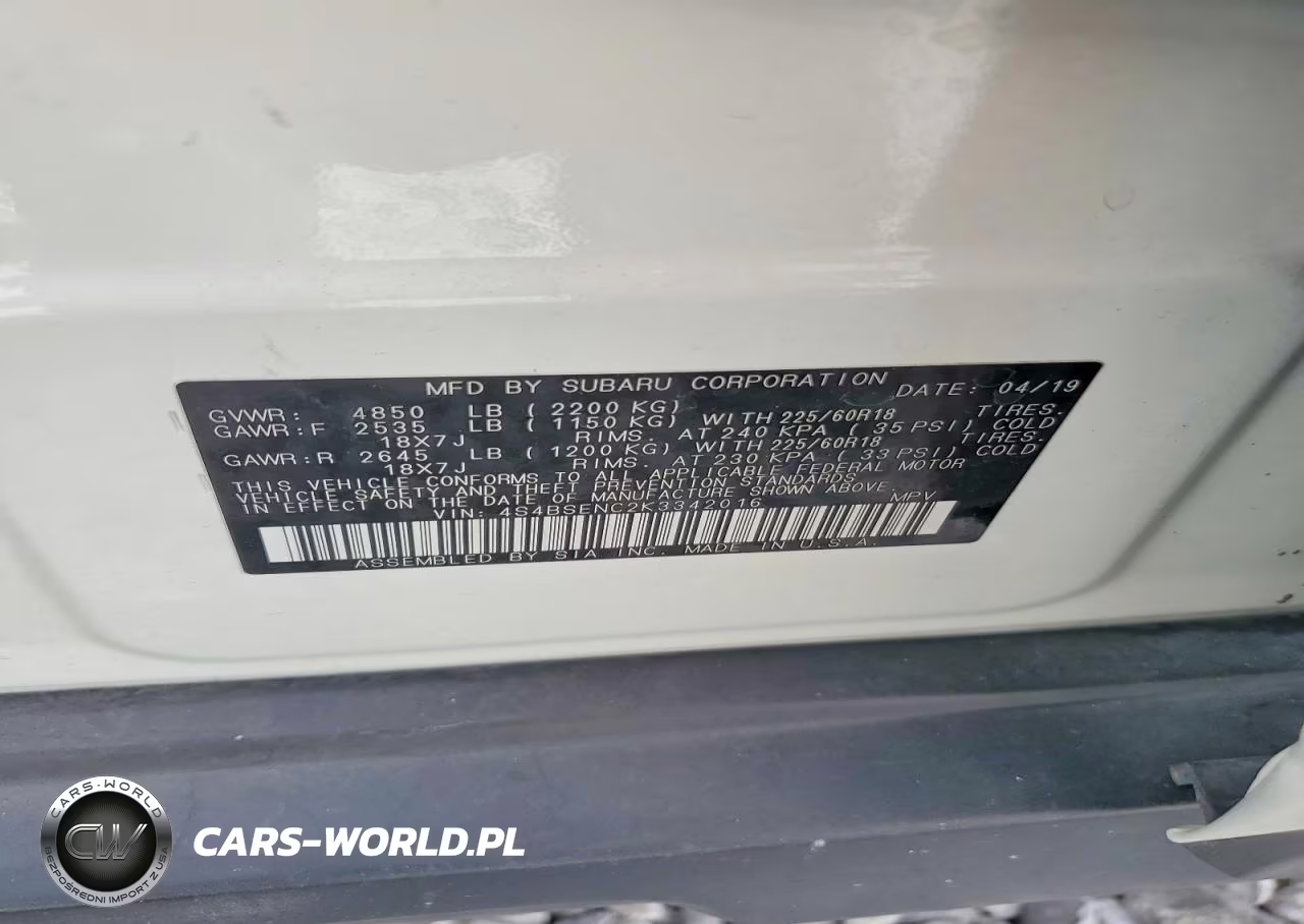 2019 Subaru Outback 3.6R Limited VIN:4S4BSENC2K3342016 - 13