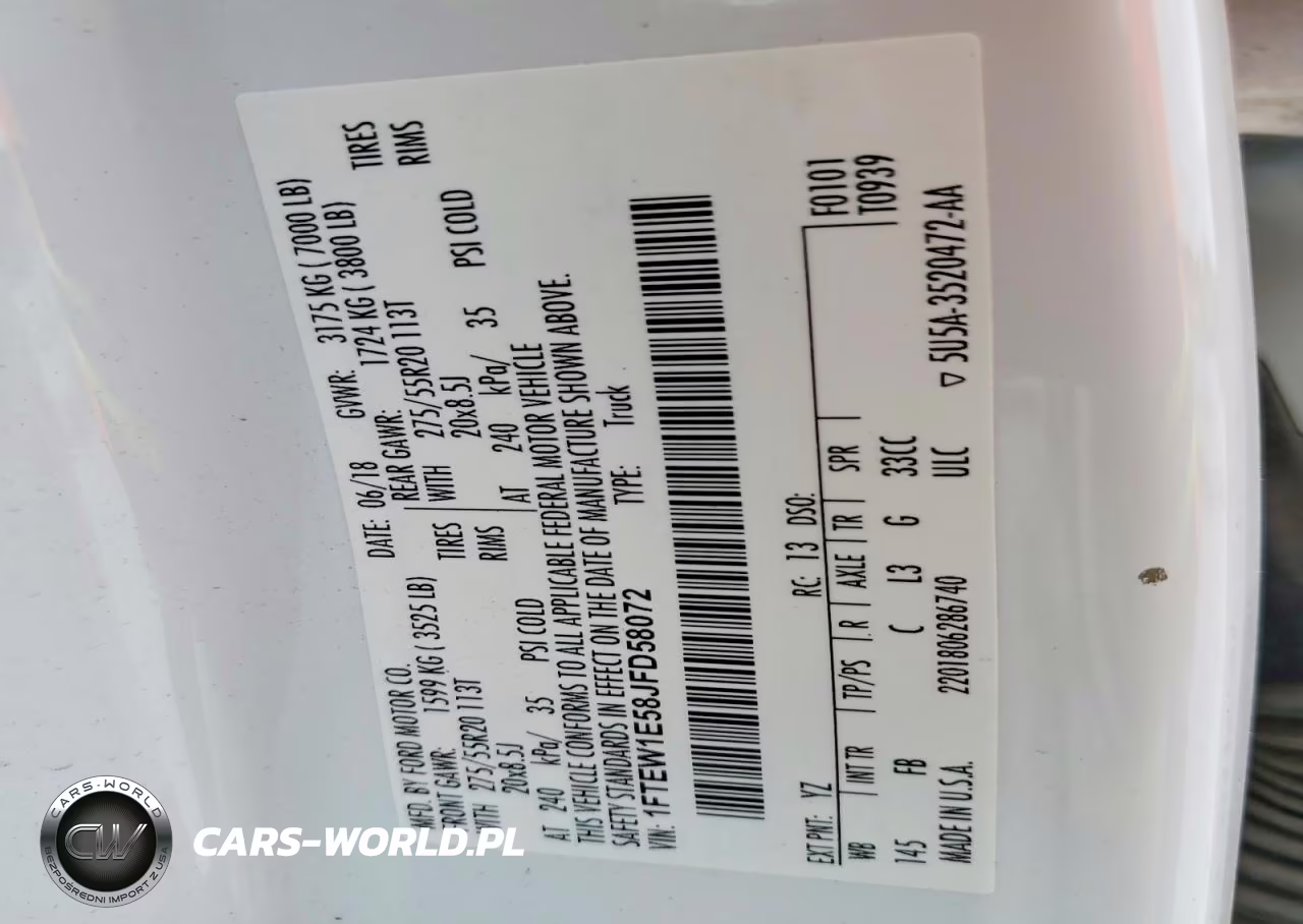 2018 Ford F150 Supercrew VIN:1FTEW1E58JFD58072 - 12