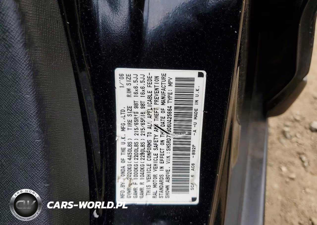 2006 Honda Cr-V Se VIN:SHSRD78906U425664 - 13