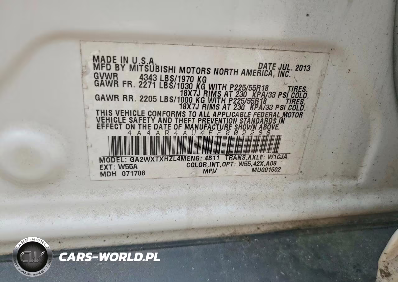 2014 Mitsubishi Outlander Sport Se VIN:4A4AR4AU4EE002288 - 13