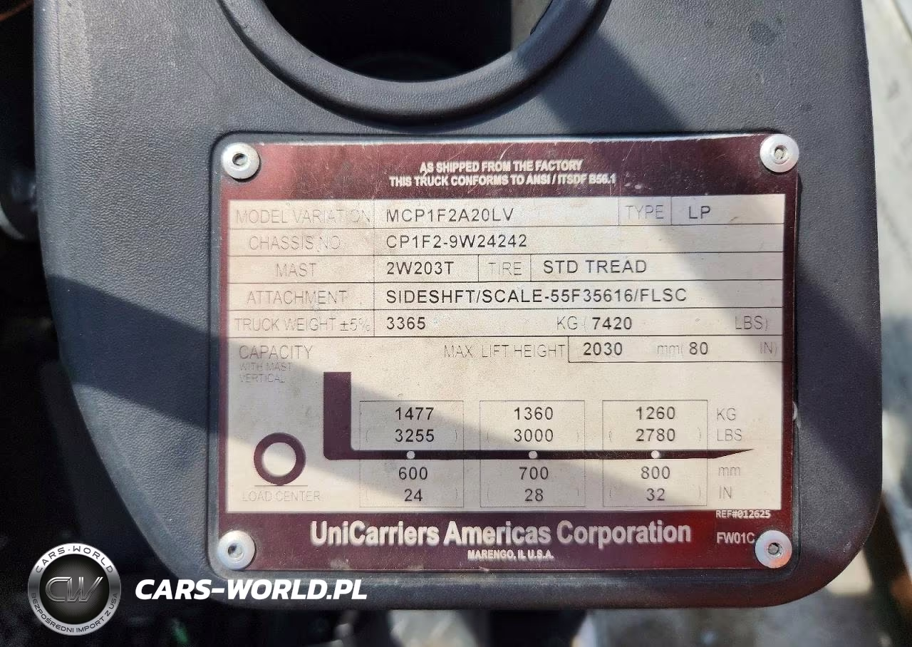 2017 Unicarriers Mcp1F2A20Lv Forklift VIN:CP1F29W24242 - 10