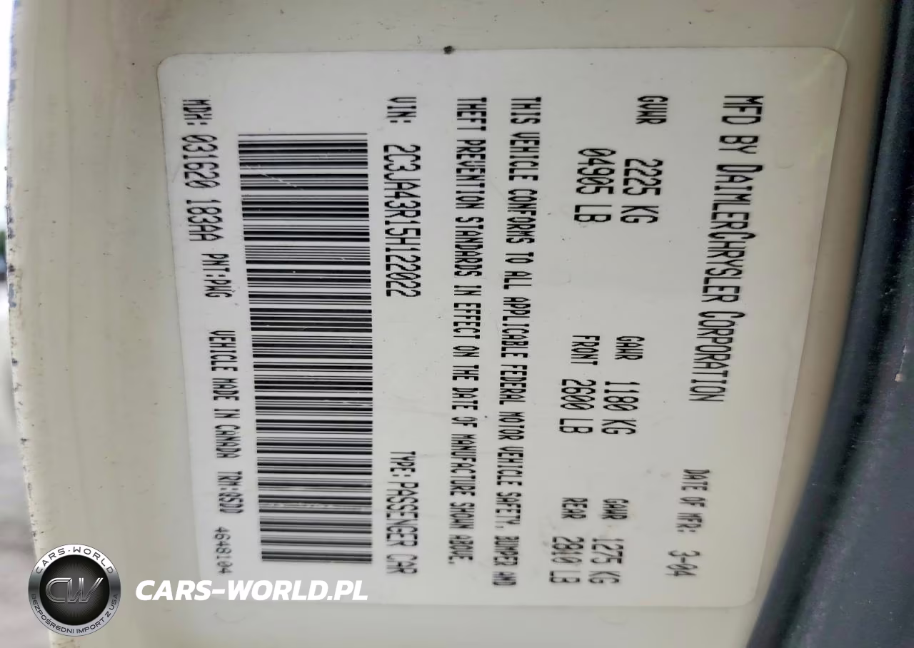 2005 Chrysler 300 VIN:2C3JA43R15H122022 - 12