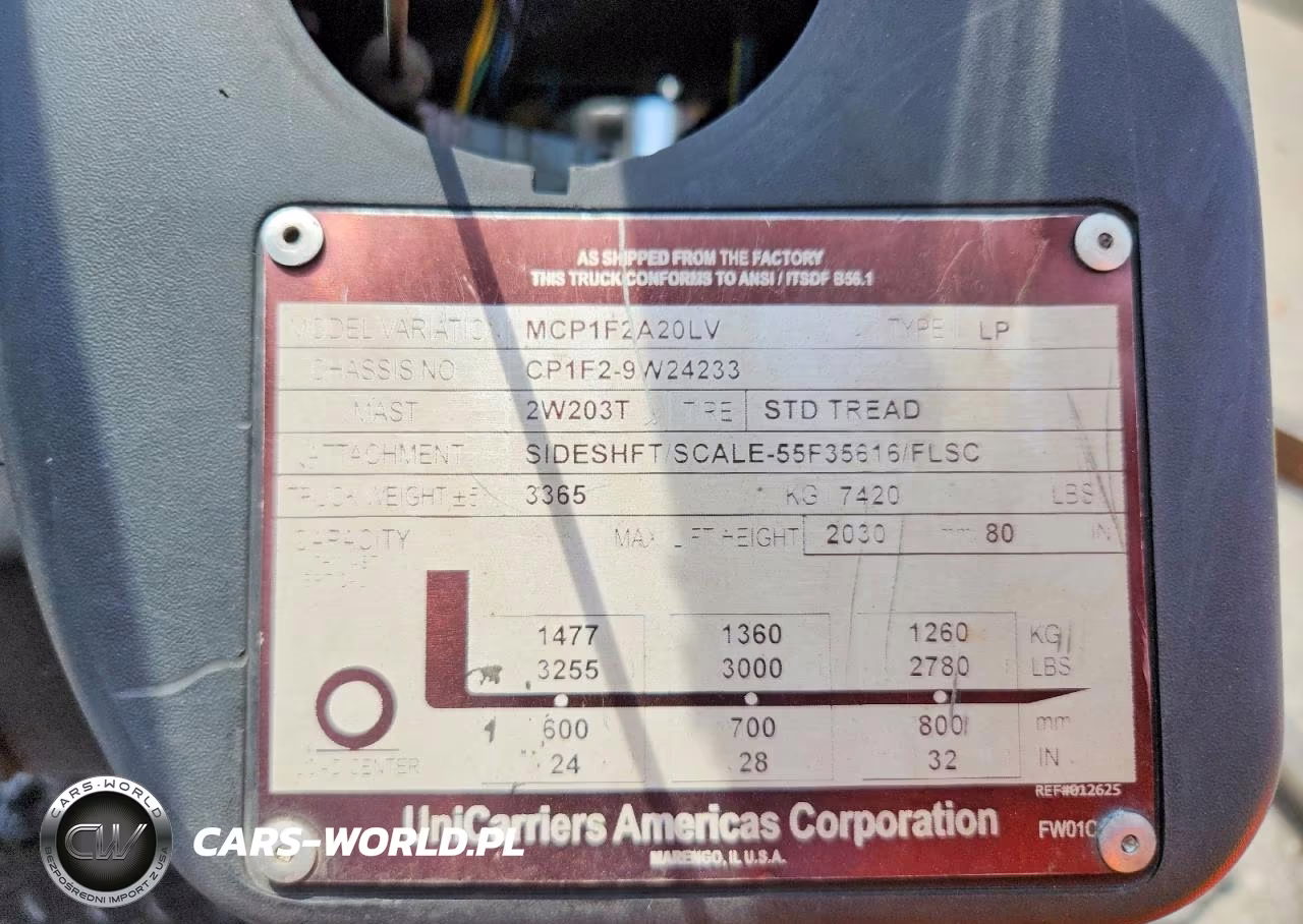 2017 Unicarriers Mcp1F2A20Lv Forklift VIN:CP1F29W24233 - 10