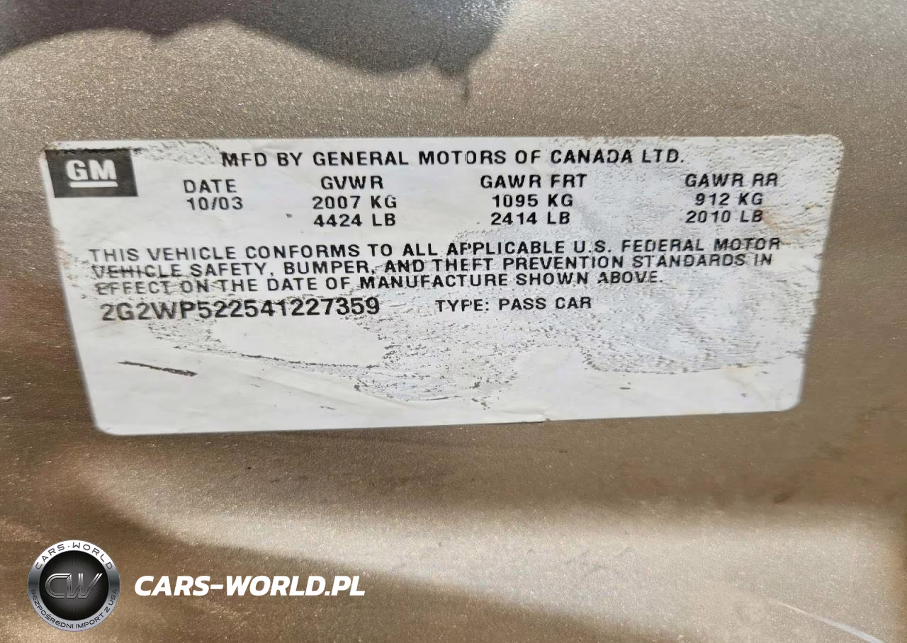 2004 Pontiac Grand Prix Gt VIN:2G2WP522541227359 - 12