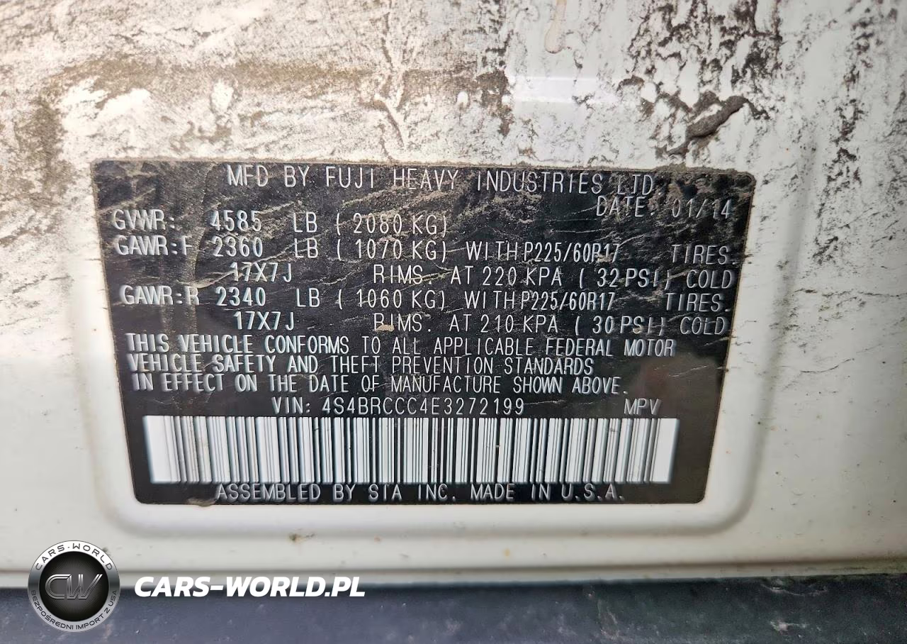 2014 Subaru Outback 2.5I Premium VIN:4S4BRCCC4E3272199 - 13