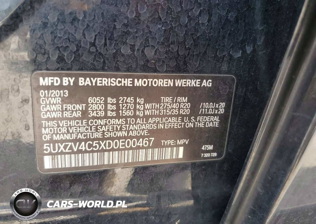 2013 BMW X5 xDrive35I VIN:5UXZV4C5XD0E00467 - 13