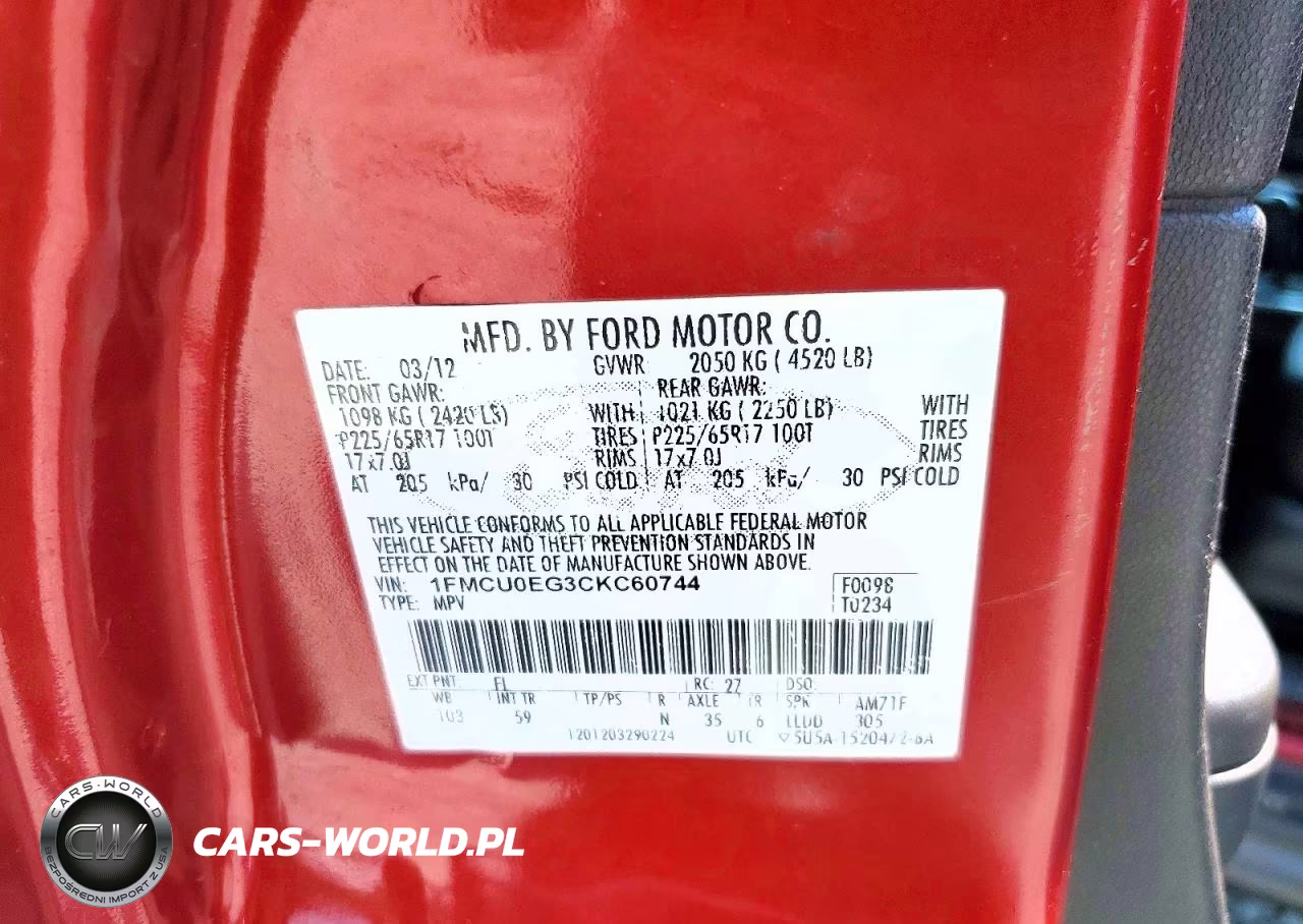 2012 Ford Escape Limited VIN:1FMCU0EG3CKC60744 - 13