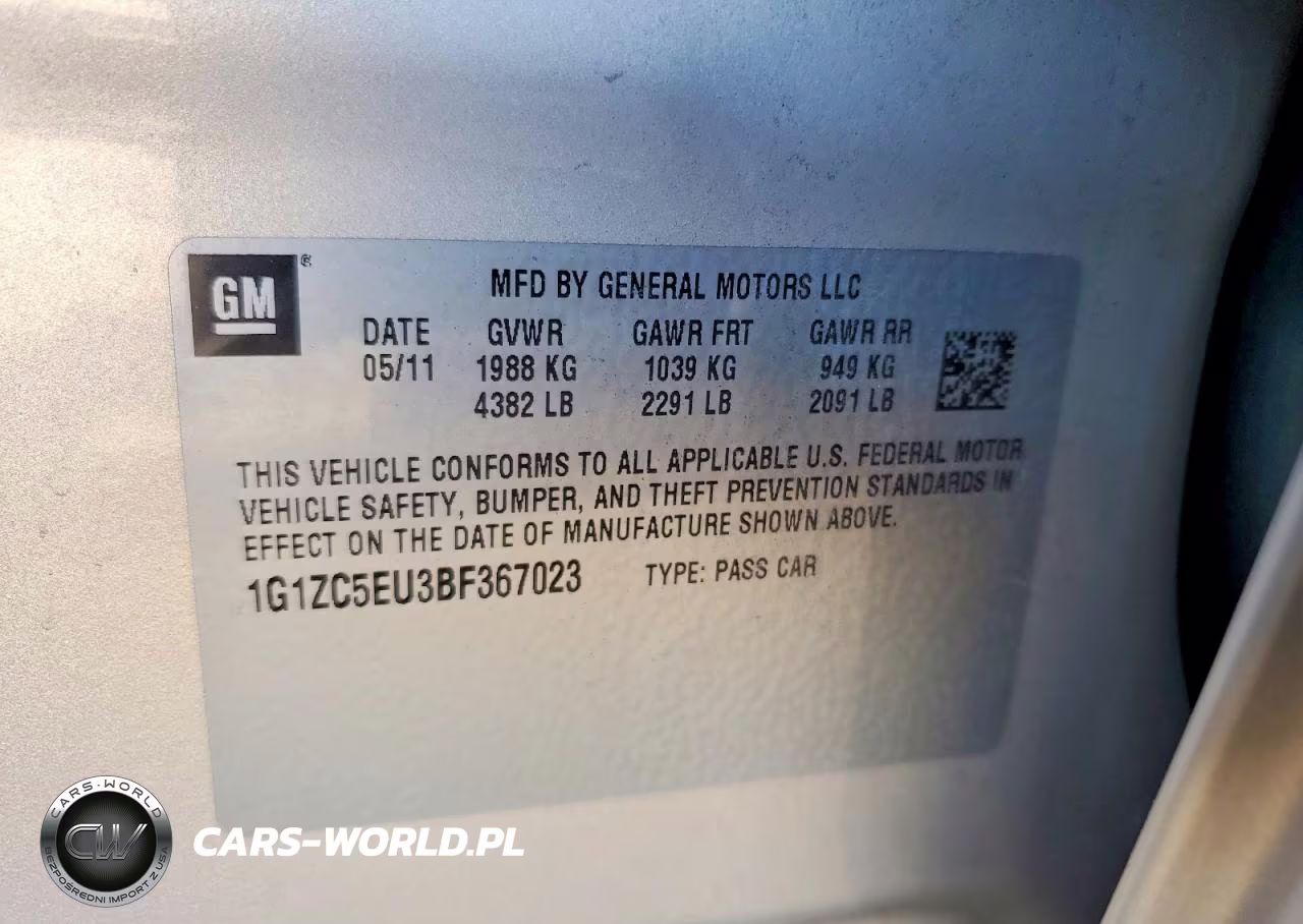 2011 Chevrolet Malibu 1Lt VIN:1G1ZC5EU3BF367023 - 12