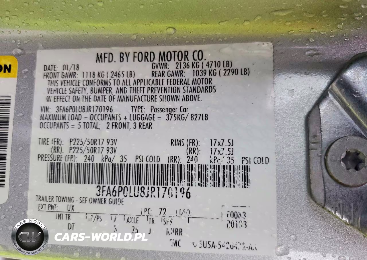 2018 Ford Fusion Se Hybrid VIN:3FA6P0LU8JR170196 - 12