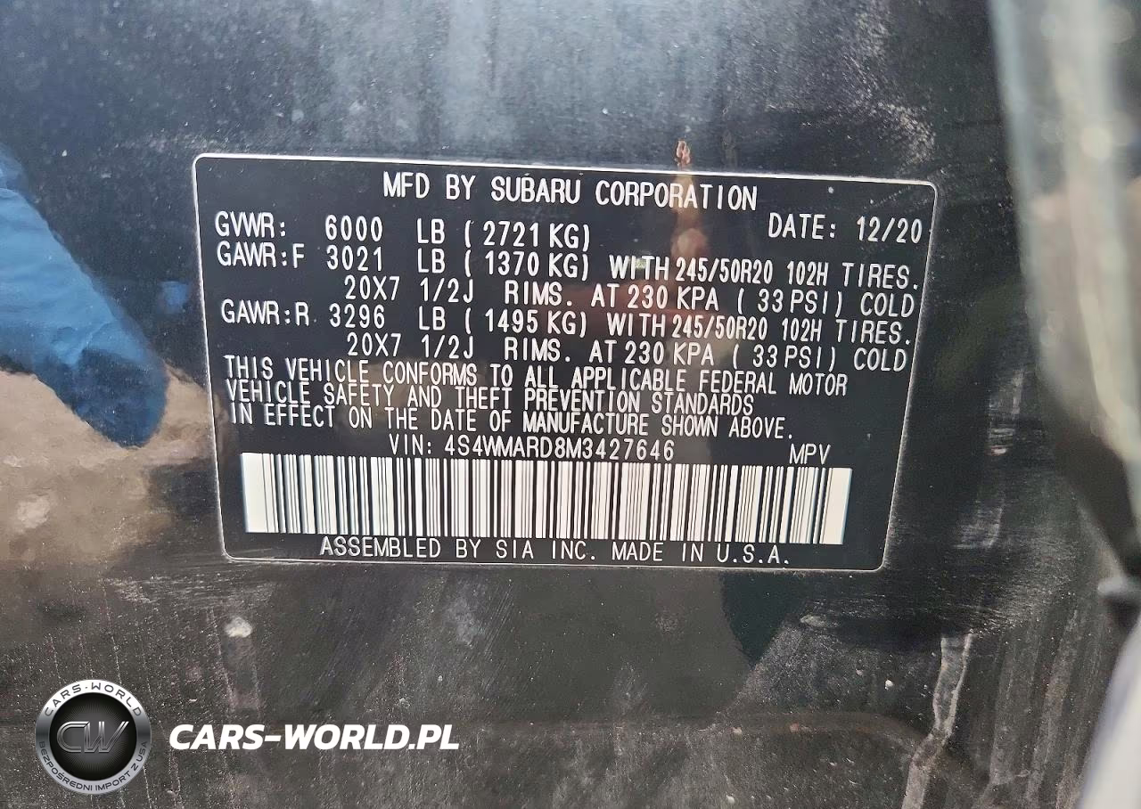 2021 Subaru Ascent Touring VIN:4S4WMARD8M3427646 - 13