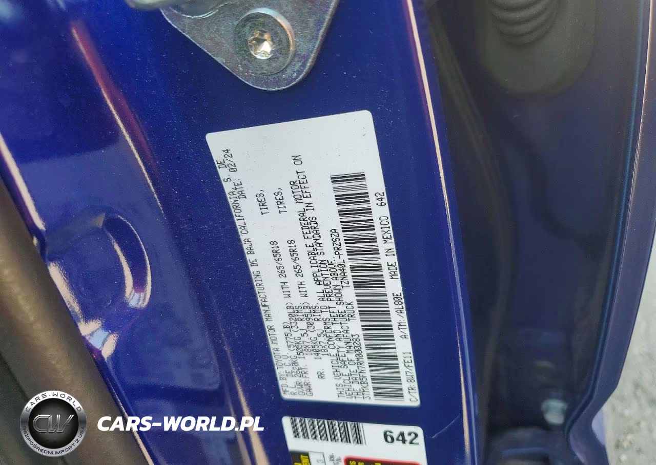 2024 Toyota Tacoma Trd Sport VIN:3TMKB5FN7RM000283 - 12