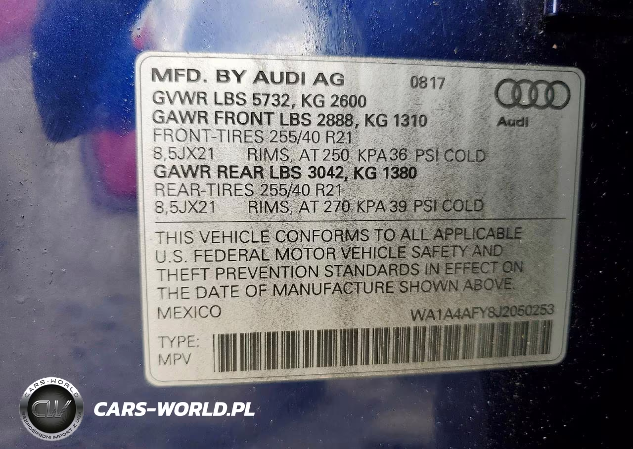 2018 Audi Sq5 Premium Plus VIN:WA1A4AFY8J2050253 - 14