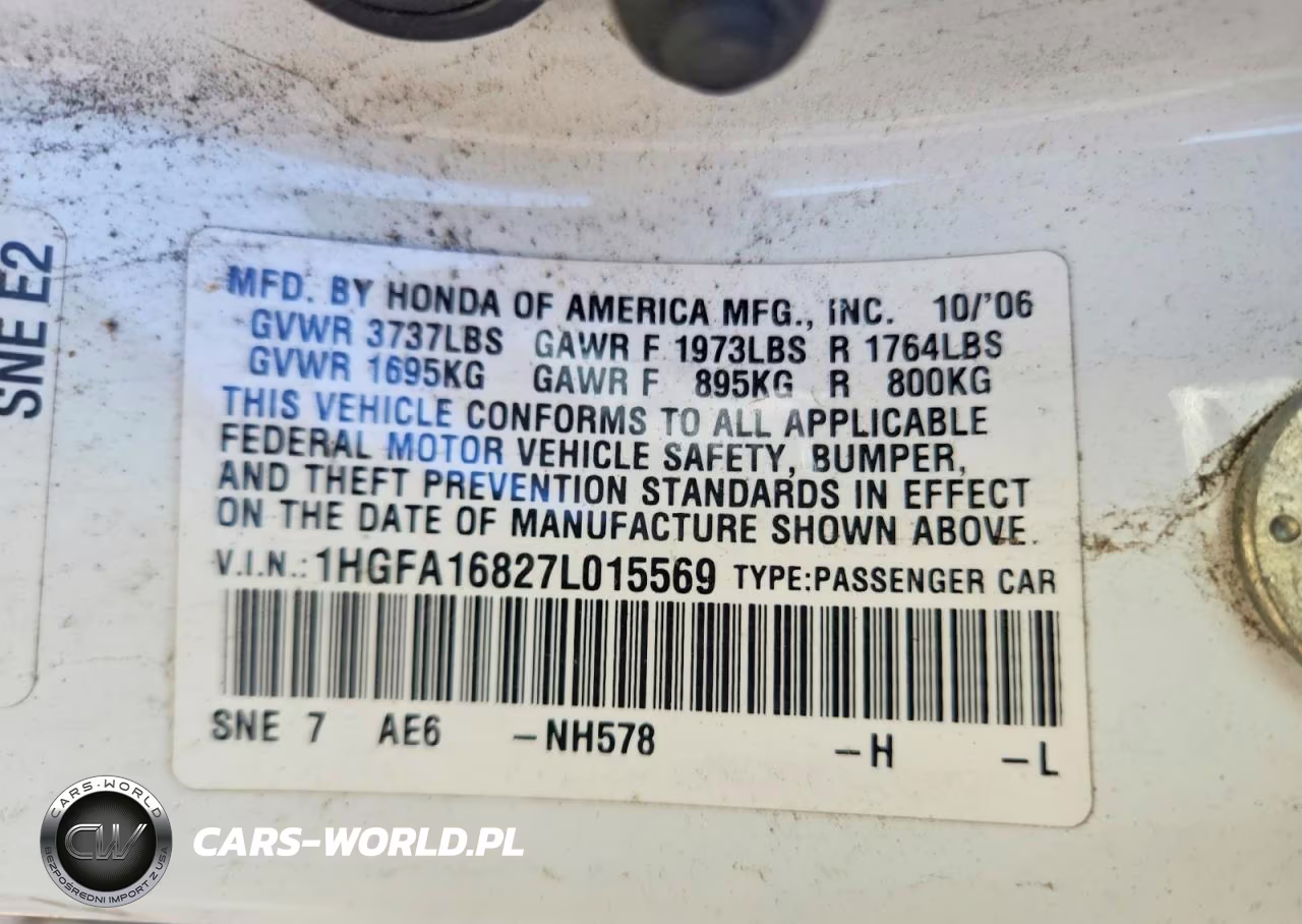 2007 Honda Civic Ex VIN:1HGFA16827L015569 - 13