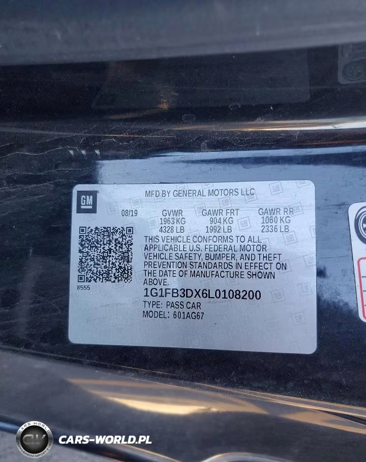 2020 Chevrolet Camaro Ls VIN:1G1FB3DX6L0108200 - 12