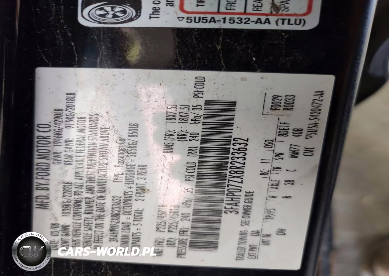 2008 Ford Fusion Se VIN:3FAHP07ZX8R233632 - 12