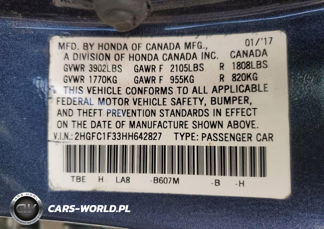 2017 Honda Civic Ex VIN:2HGFC1F33HH642827 - 12