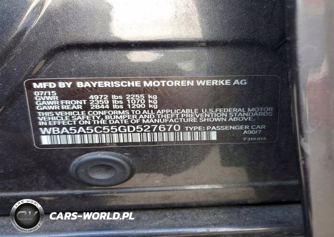 2016 BMW 528 I VIN:WBA5A5C55GD527670 - 12