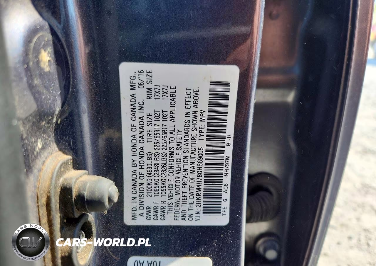 2016 Honda Cr-V Exl VIN:2HKRM4H78GH669005 - 13