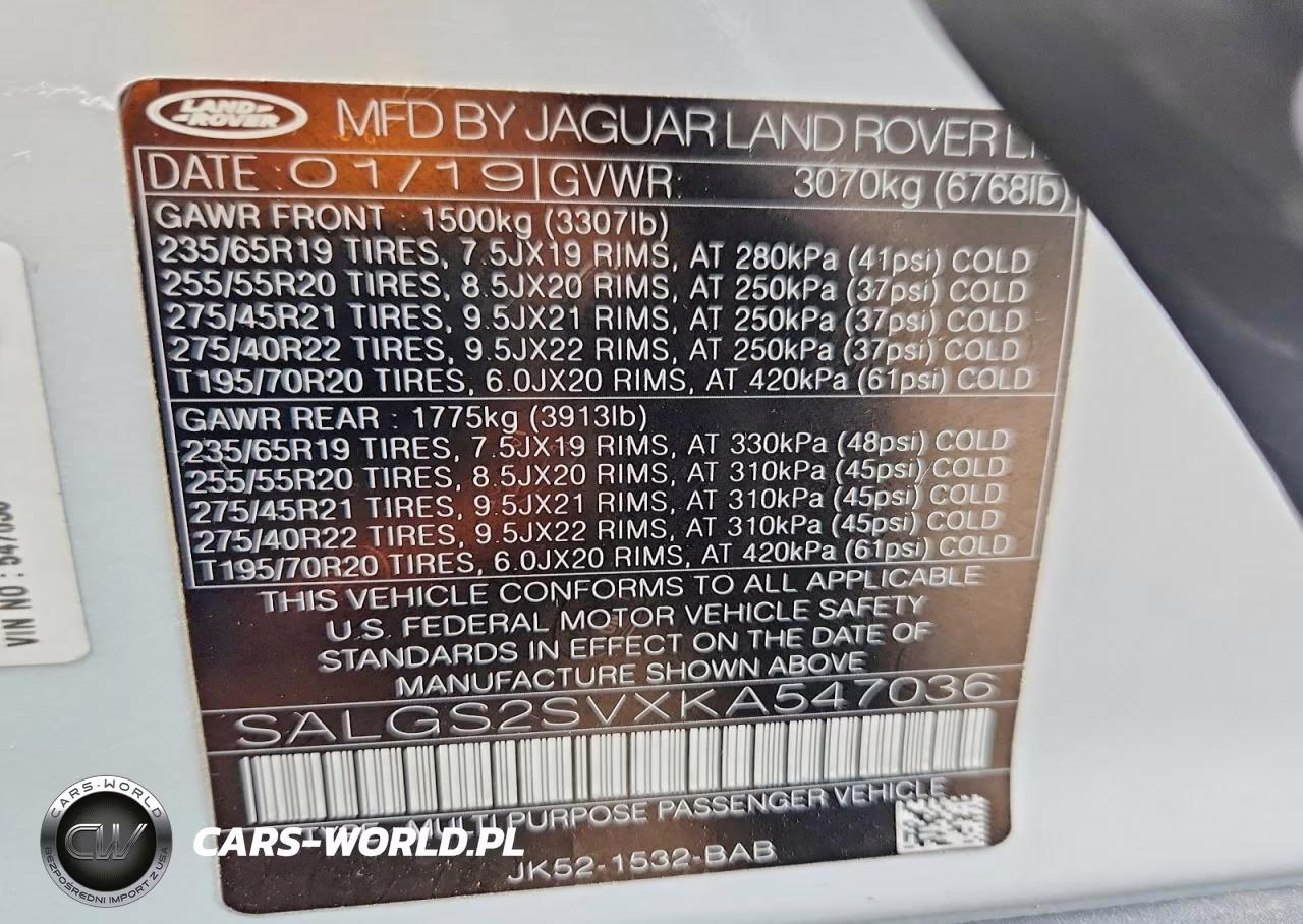 2019 Land Rover Range Rover Hse VIN:SALGS2SVXKA547036 - 14