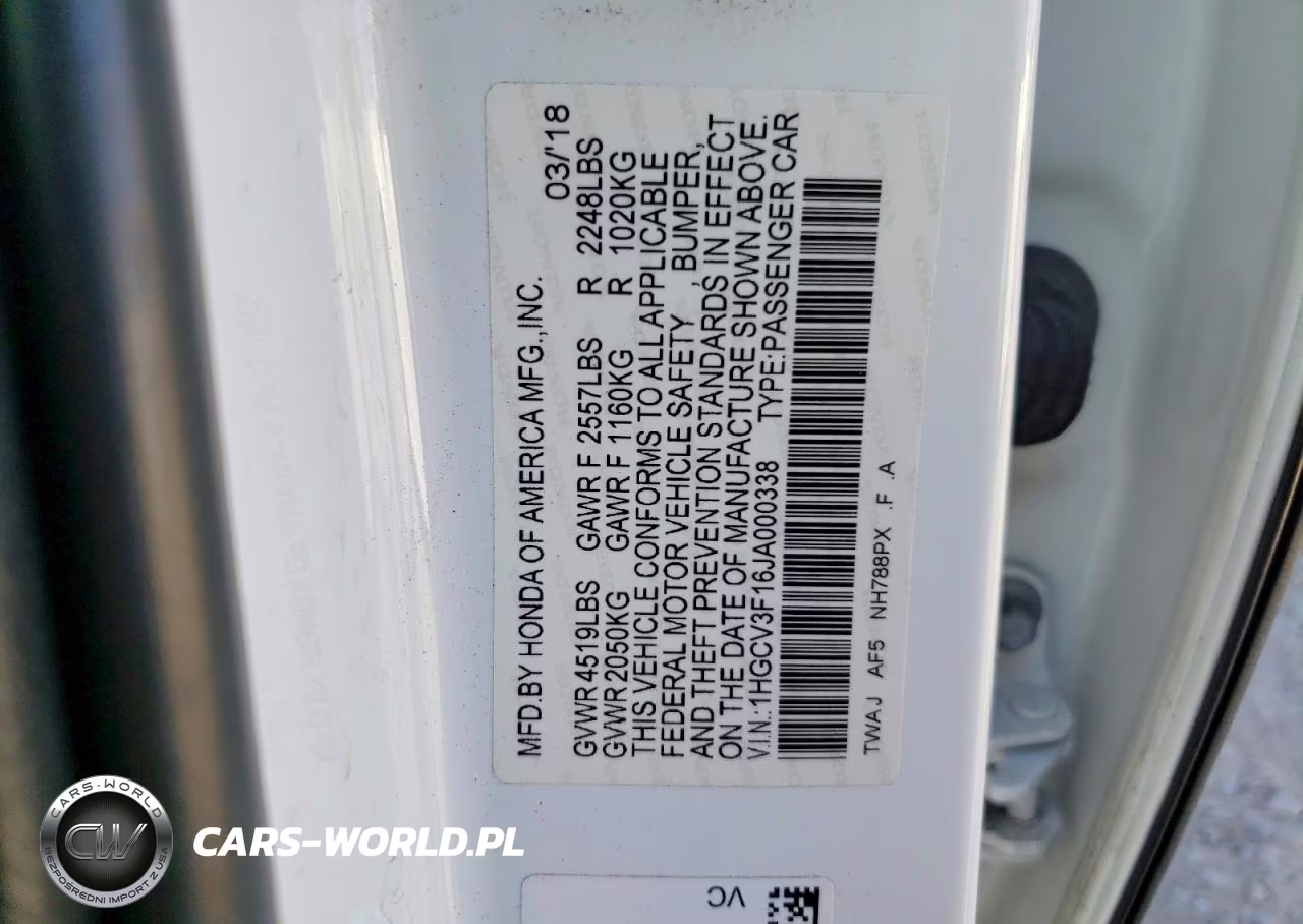 2018 Honda Accord Hybrid VIN:1HGCV3F16JA000338 - 12