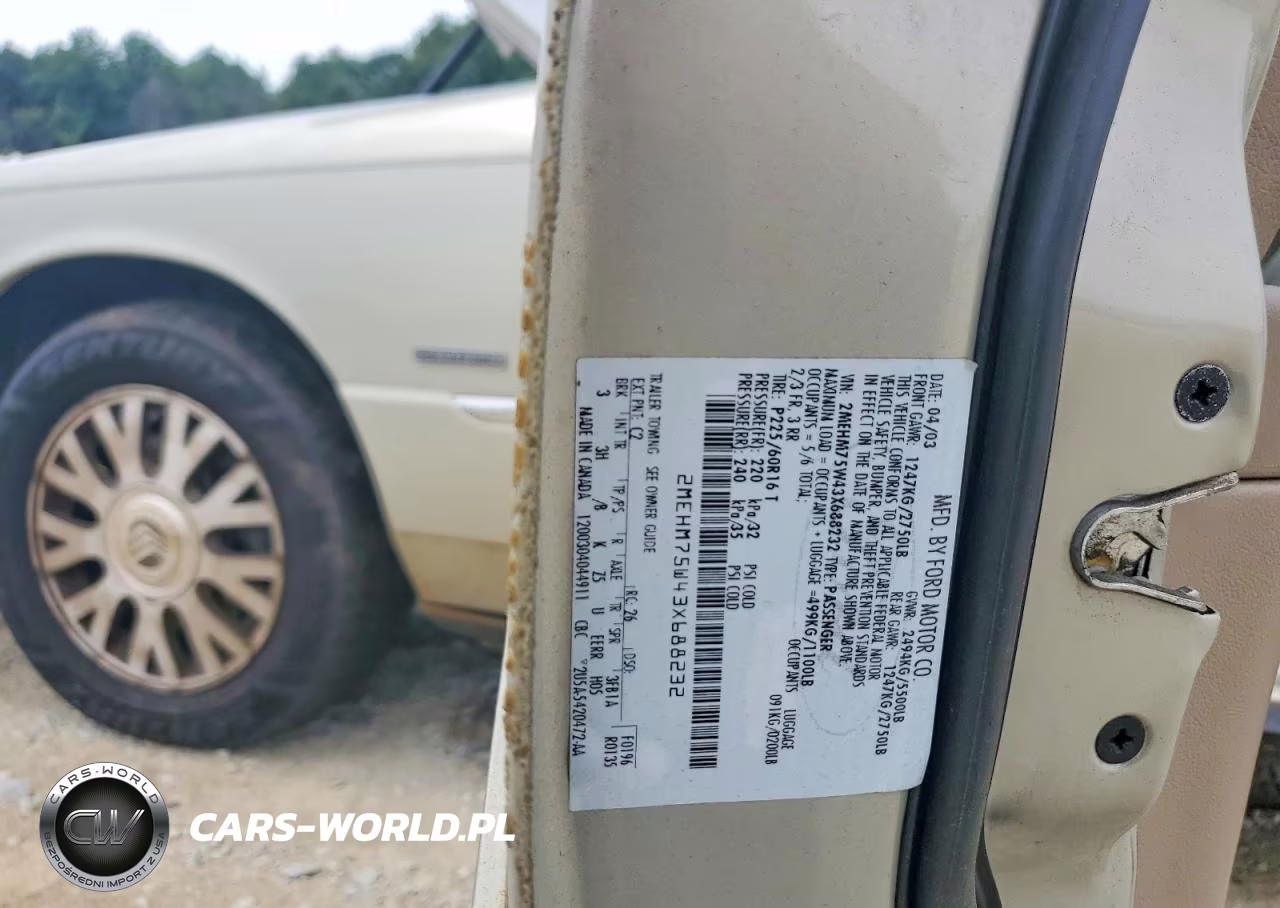 2003 Mercury Grand Marquis Ls VIN:2MEHM75W43X688232 - 12