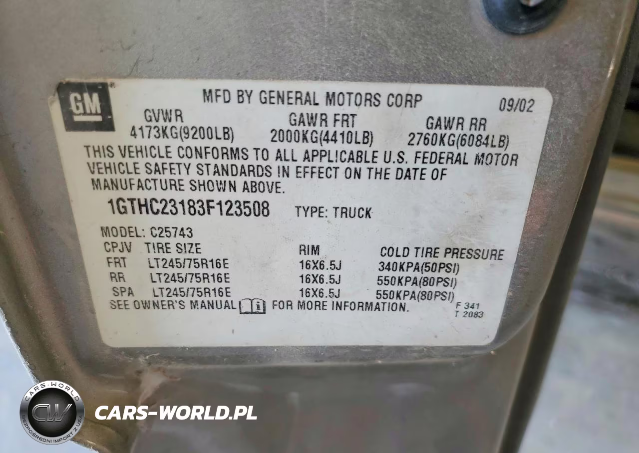 2003 GMC Sierra C2500 Heavy Duty VIN:1GTHC23183F123508 - 12