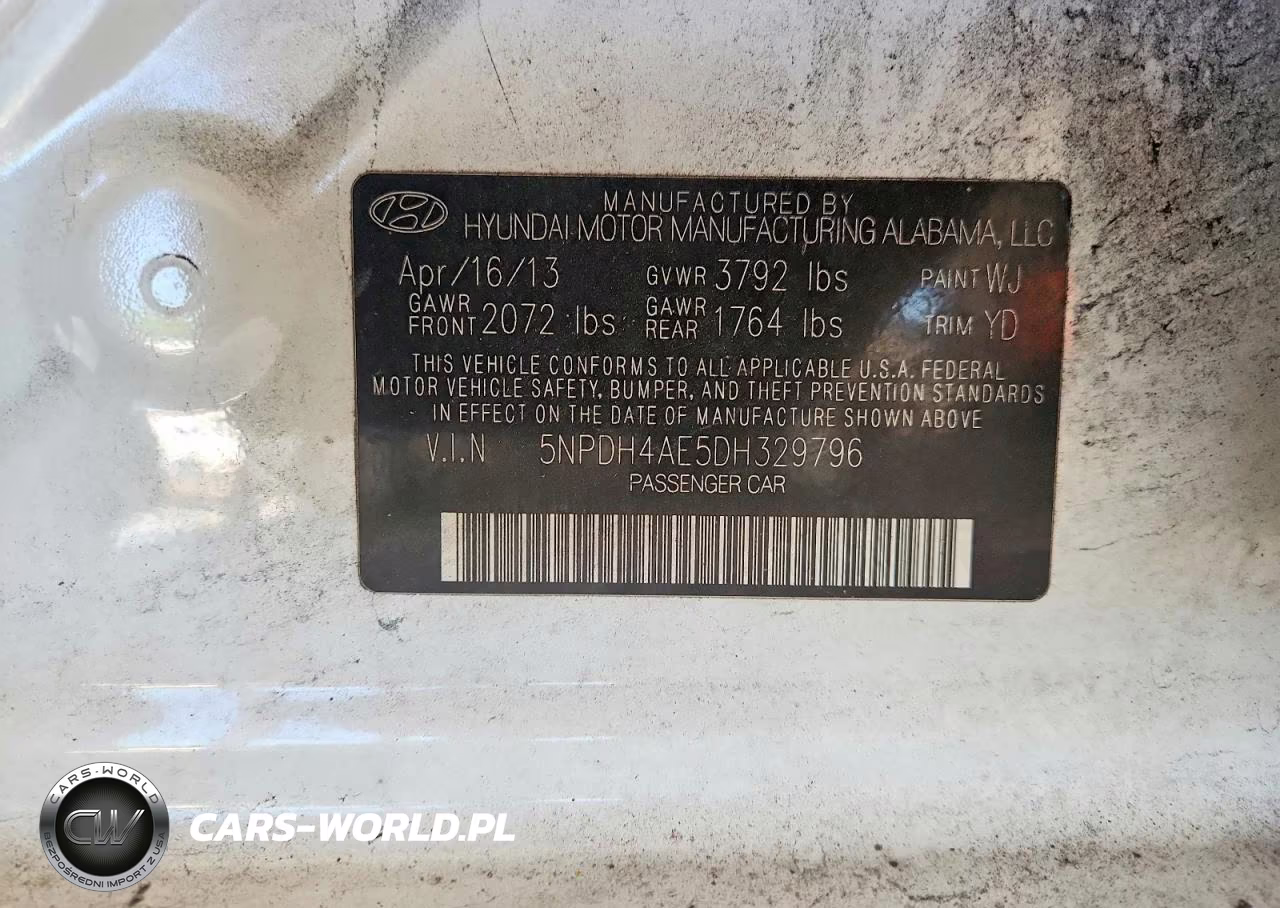 2013 Hyundai Elantra Gls VIN:5NPDH4AE5DH329796 - 12