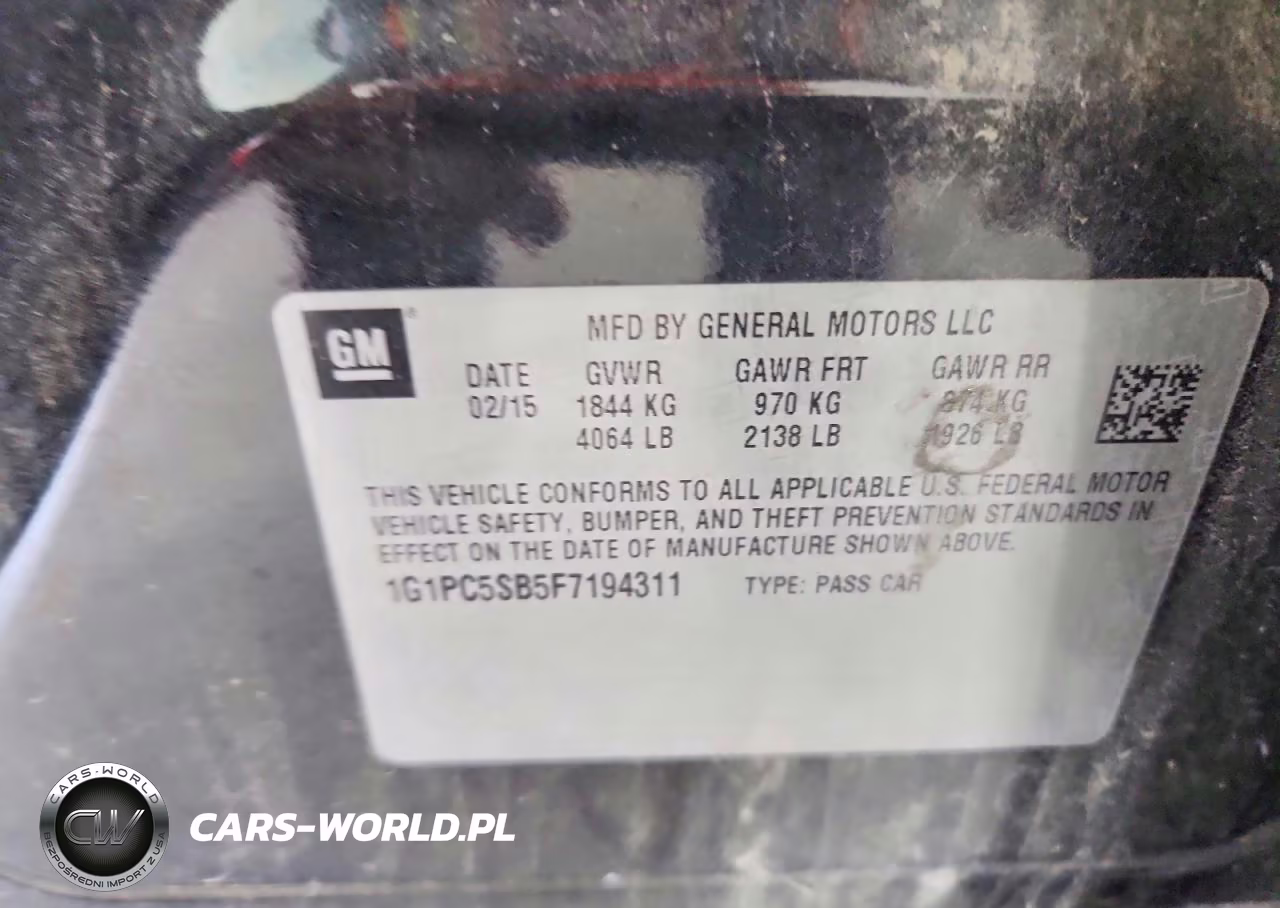 2015 Chevrolet Cruze Lt VIN:1G1PC5SB5F7194311 - 12