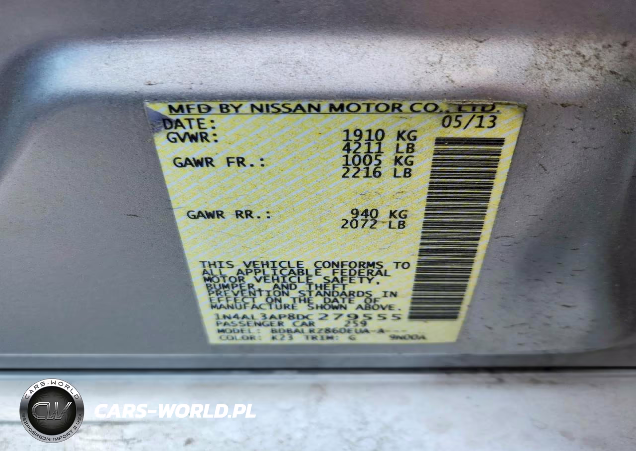 2013 Nissan Altima 2.5 VIN:1N4AL3AP8DC279555 - 12