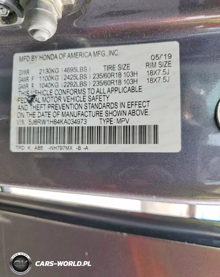 2019 Honda Cr-V Exl VIN:5J6RW1H84KA034973 - 12