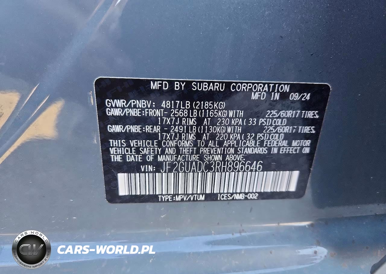 2024 Subaru Crosstrek Premium VIN:JF2GUADC3RH896646 - 12