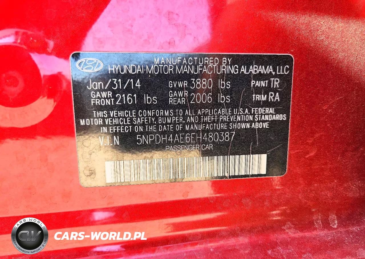 2014 Hyundai Elantra Se VIN:5NPDH4AE6EH480387 - 12