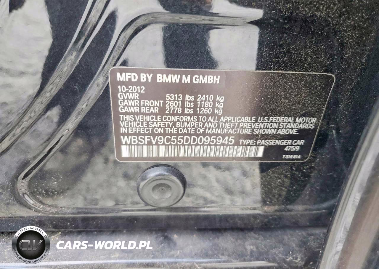 2013 BMW M5 VIN:WBSFV9C55DD095945 - 13