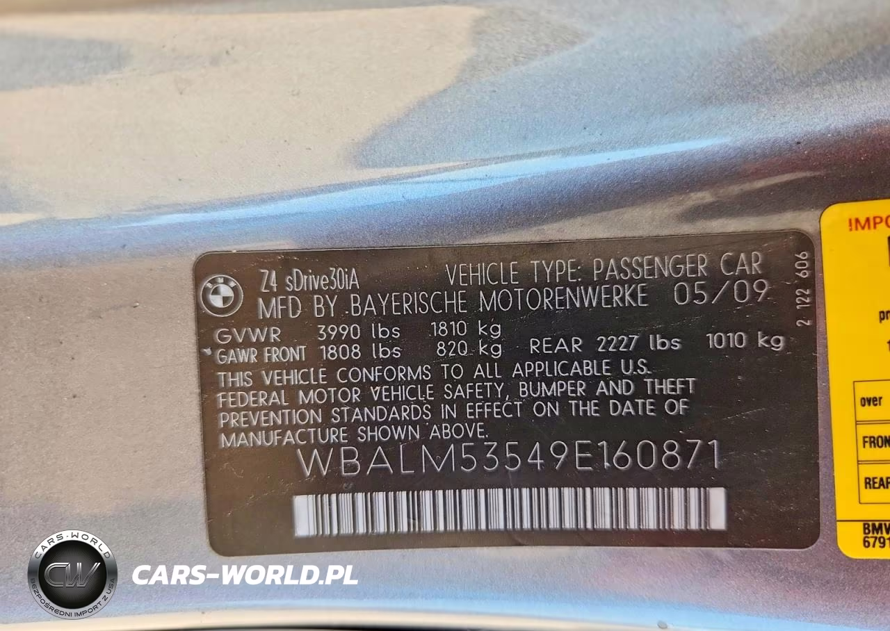 2009 BMW Z4 Sdrive30I VIN:WBALM53549E160871 - 12