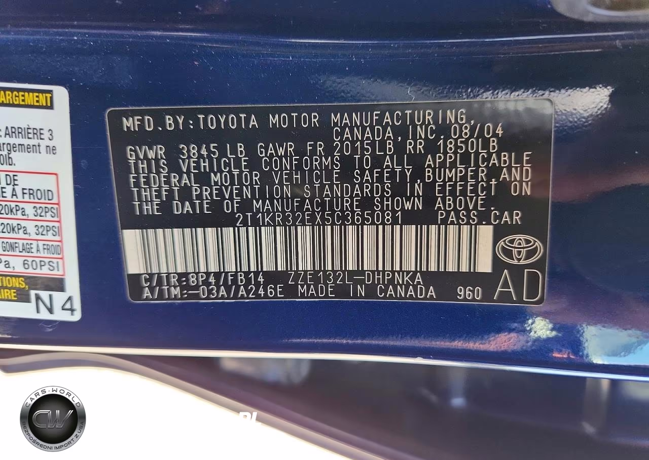 2005 Toyota Matrix Xr VIN:2T1KR32EX5C365081 - 12