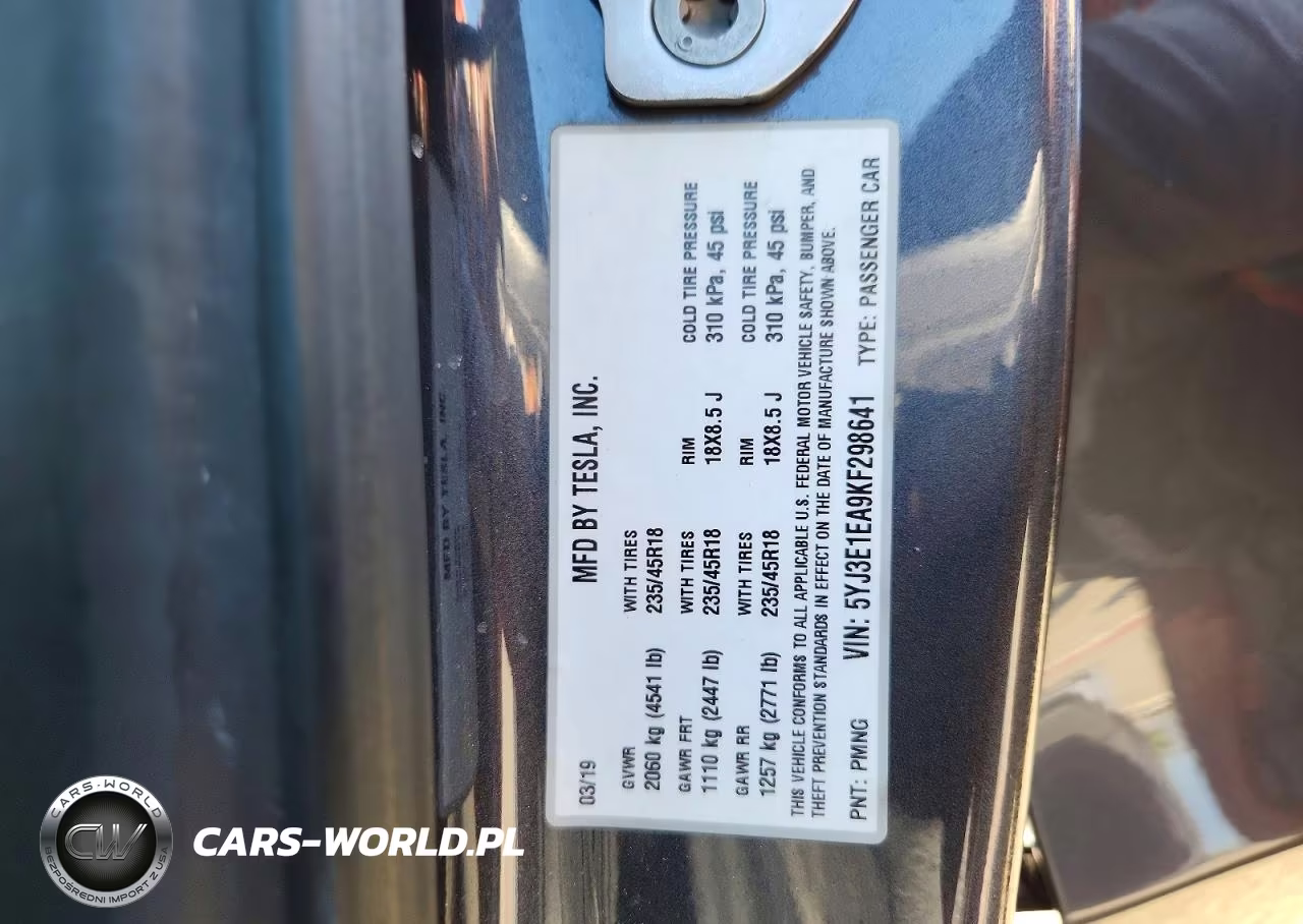 2019 Tesla Model 3 VIN:5YJ3E1EA9KF298641 - 13