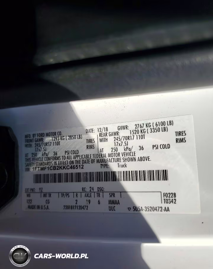 2019 Ford F150 VIN:1FTMF1CB2KKC46512 - 12