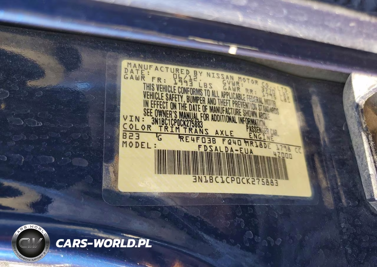 2012 Nissan Versa 1.8 S VIN:3N1BC1CP0CK275883 - 12