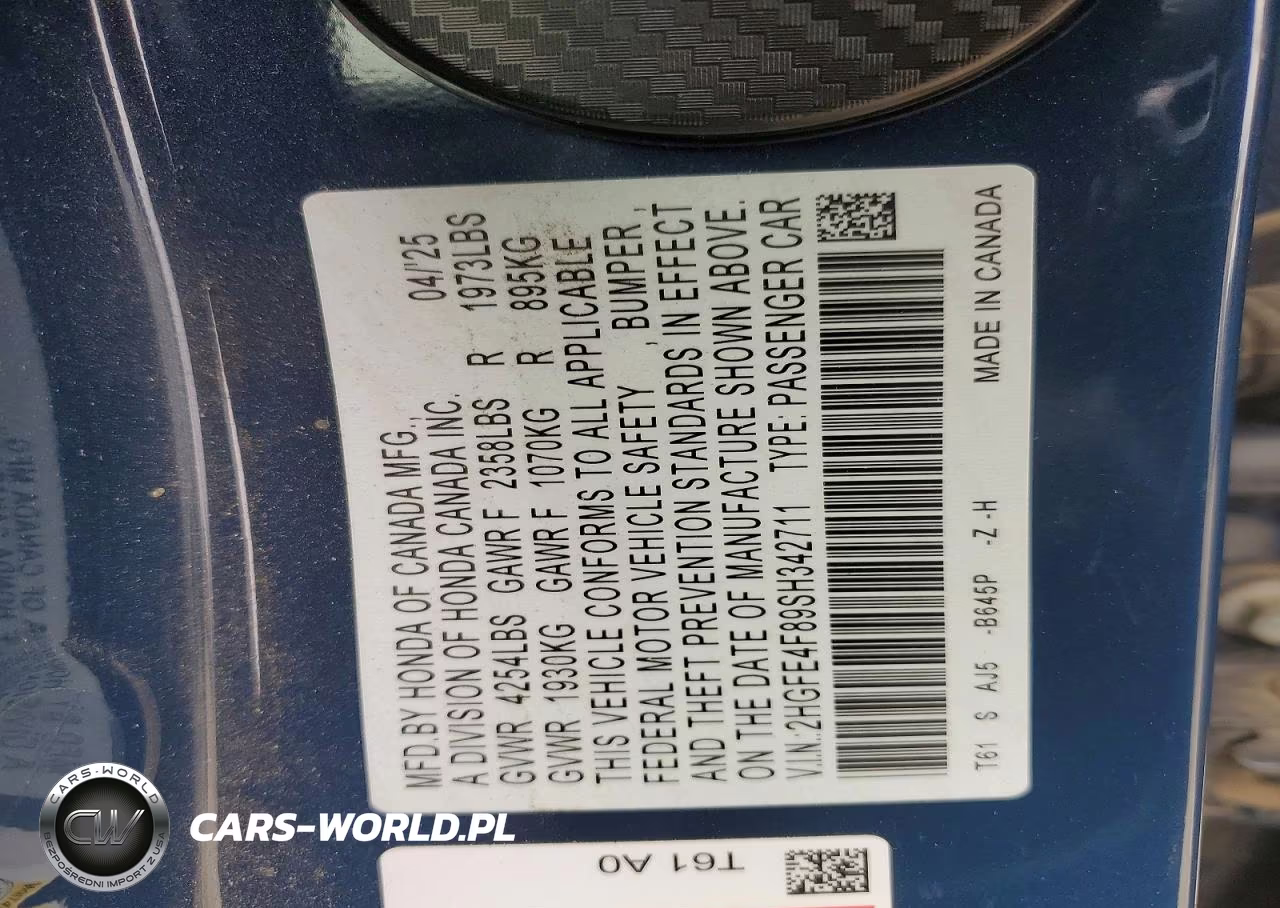 2025 Honda Civic Sport VIN:2HGFE4F89SH342711 - 12