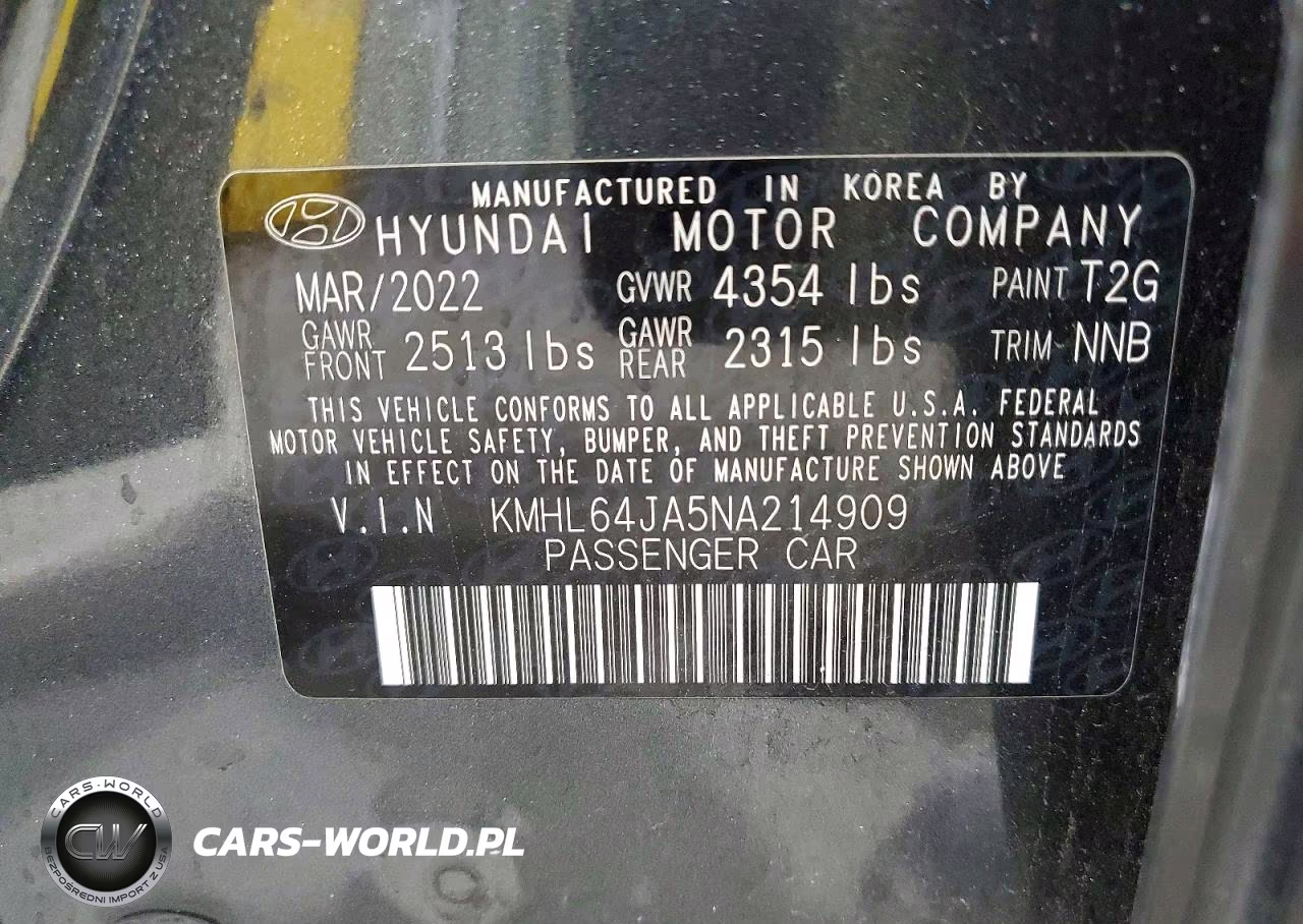 2022 Hyundai Sonata Sel VIN:KMHL64JA5NA214909 - 12