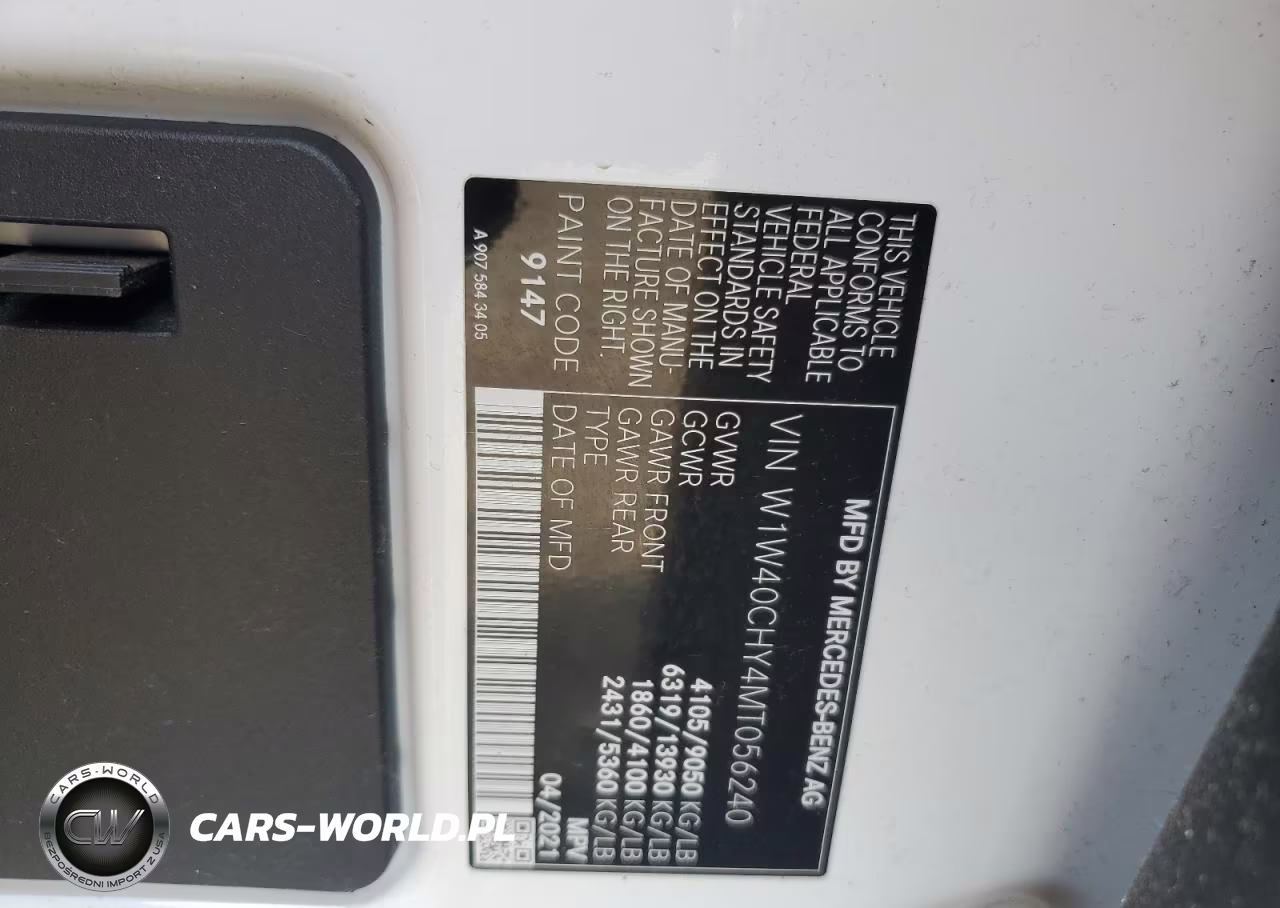 2021 Mercedes-Benz Sprinter 2500 VIN:W1W40CHY4MT056240 - 13