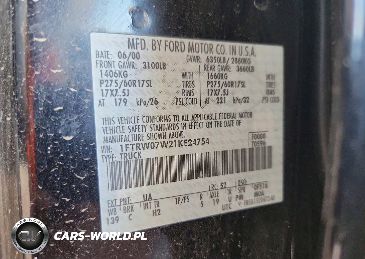 2001 Ford F150 Supercrew VIN:1FTRW07W21KE24754 - 12
