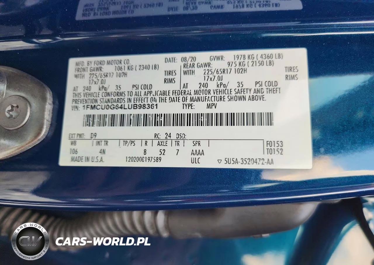 2020 Ford Escape Se VIN:1FMCU0G64LUB98361 - 13