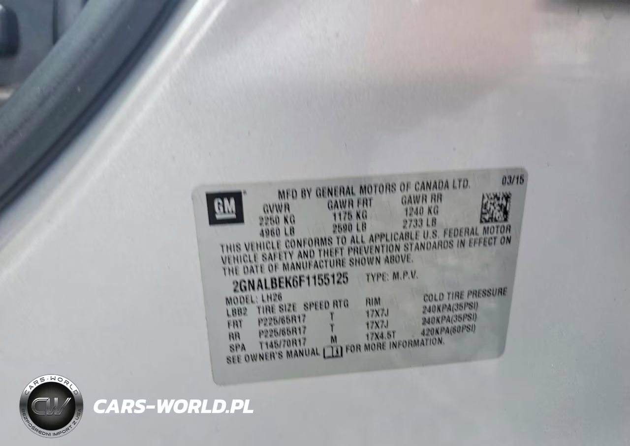 2015 Chevrolet Equinox Lt VIN:2GNALBEK6F1155125 - 13