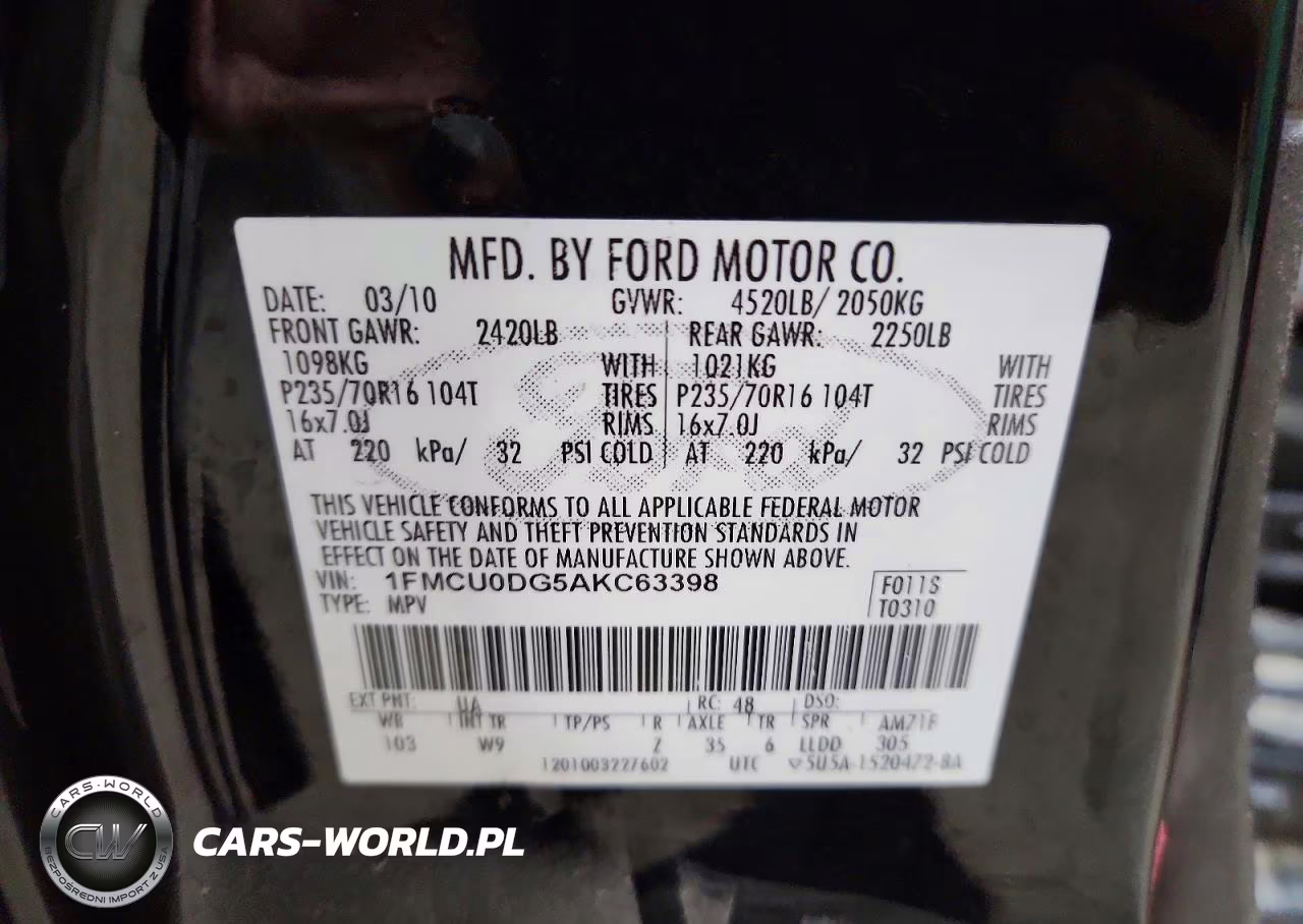 2010 Ford Escape Xlt VIN:1FMCU0DG5AKC63398 - 13